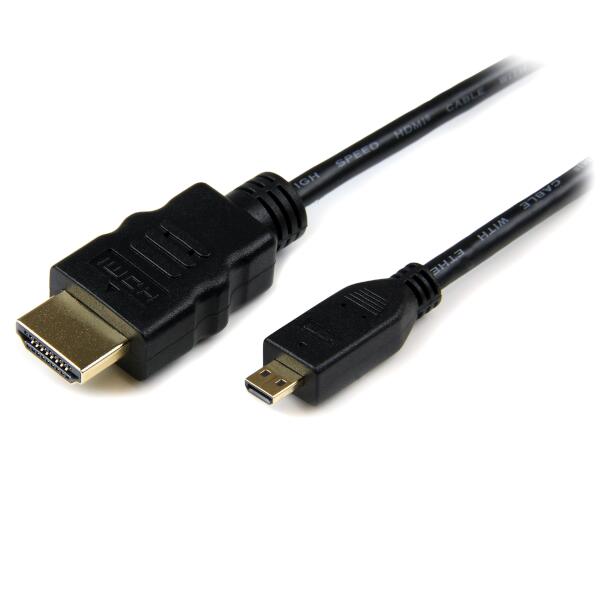 ハイスピード HDMI - HDMI Micro 変換ケーブル（1m）。HDMI Microポート搭載のデバイスを標準HDMIポートに接続します。最新の次世代HDMIデバイスを既存のHDMI機器に接続する費用対効果に優れたソリューションです。

このHDMI／HDMI Microケーブルは、高品質金メッキコネクタを使用しており、優れた接続機能を発揮します。StarTech.comでは、本製品にライフタイム保証を提供しています。