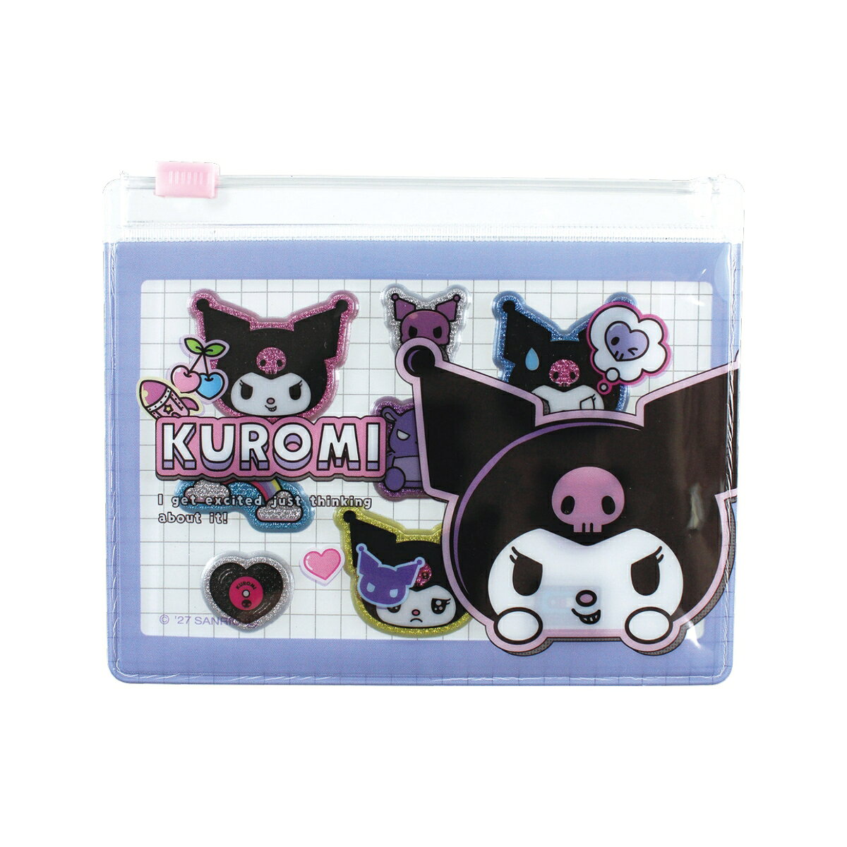 サンリオキャラクターズスライダーポーチ入りキラキラマシュマロシール ぺタペタステッカーズ2／クロミ
