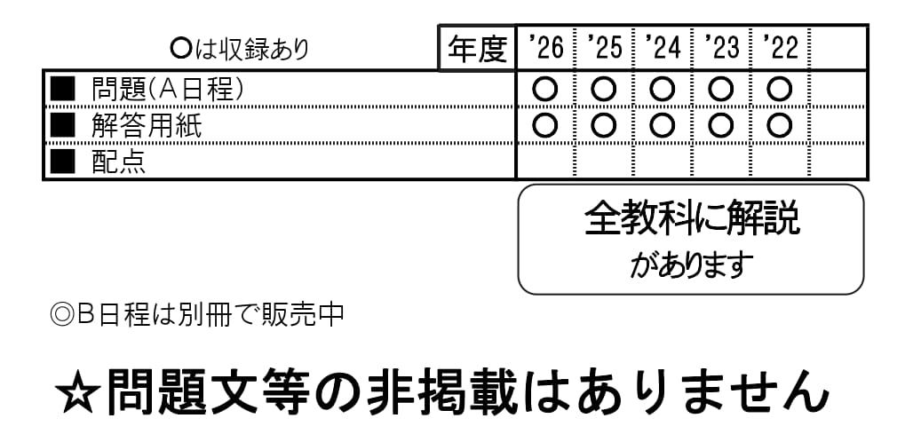楽天ブックスの高槻中学校（A日程）（2027年春受験用） （大阪府国立・公立・私立中学校入学試験問題集）｜アングル2