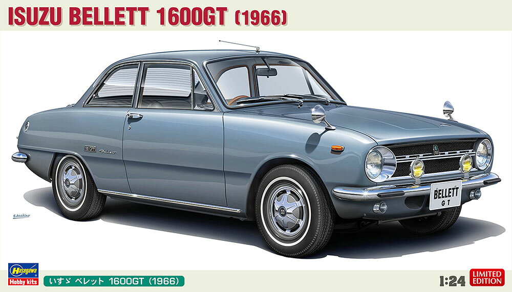 新規プラパーツを追加して、ヘッドライト2灯の1966年式1600GTを再現。

BELLETTのロゴ、ルームミラーのメタルインレット付属。
窓の塗り分けシールが付属します。

※試作品の為、パーツカラーが実際の製品とは一部異なります。

追加プラ部品
ボディ前面
ボディ後面
フロントグリル（シルバーメッキ）
テールライト鏡面（シルバーメッキ）
ワイパー
ハンドル
サイドウインドウ
ヘッドライト
テールライト
ホイール【商品サイズ (cm)】(幅×奥行）：6.25×16.7