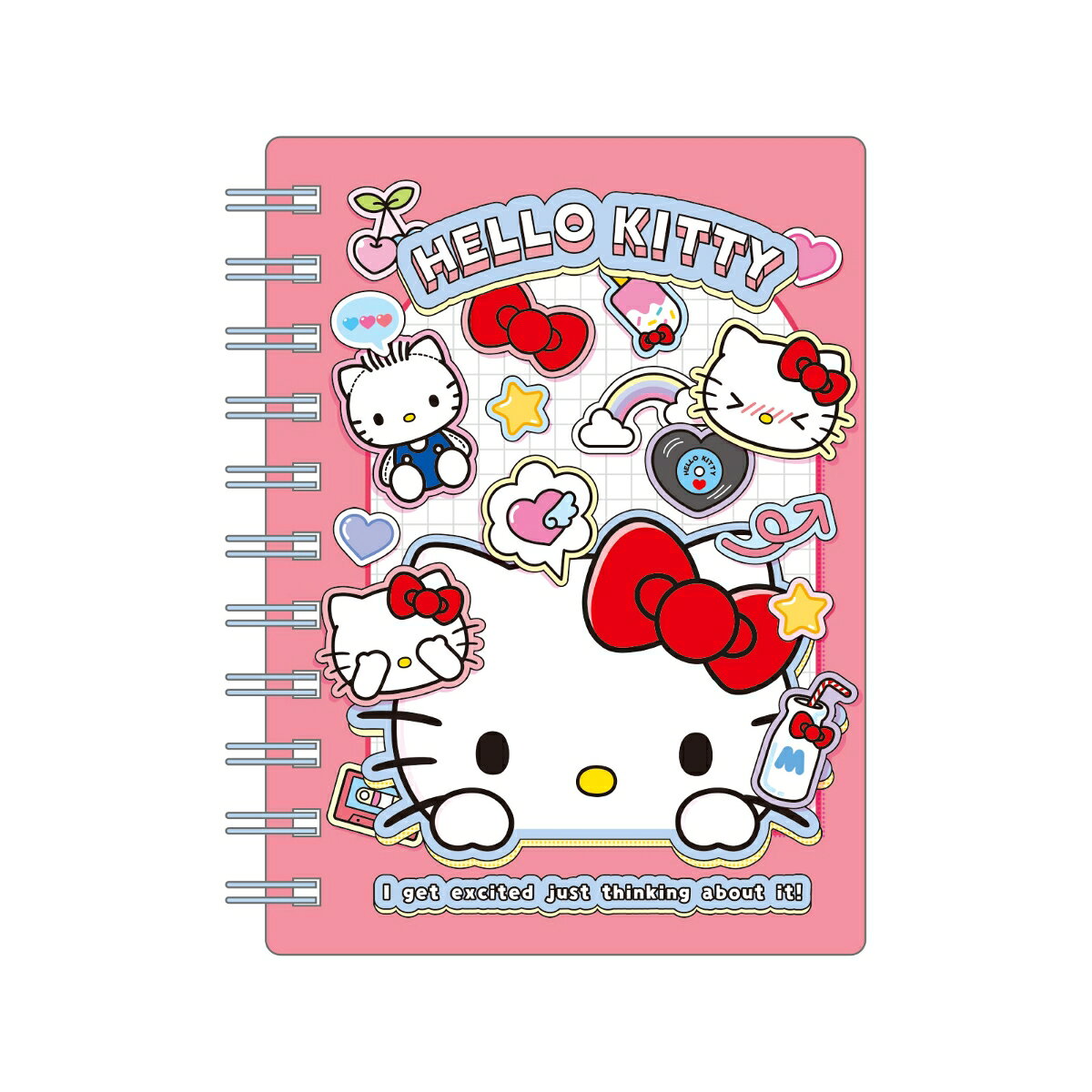 サンリオキャラクターズちゅるっとA6リングノート ペタペタステッカーズ2／ハローキティ