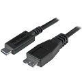 USB-C - Micro-Bケーブル。USB Type-C対応のノートパソコンにUSB 3.1（10Gbps）Micro-USB 端末を接続することができます。また、USB 3.0（5Gbps）Micro-USBモバイル端末を充電・同期することができます。

【移動中でも端末を接続】
標準より短めの50cmケーブルは、USB-Cノートパソコンと接続デバイスが近接する場合に便利です。USB 3.1対応ドライブケースその他、Micro-USB機器を移動中でも接続することができます。

短めのケーブルは、装置をセットアップする際に配線が邪魔になりません。携帯性が非常に高く、オフサイトの狭いワークスペースや、喫茶店やホテルルームなどでの使用に最適です。

このUSB 3.1 Gen2ケーブルは、10Gbpsの伝送帯域に対応し、USB 3.0の2倍、USB 2.0の20倍のスピードでデータの転送とバックアップを行います。また、旧型のUSB 3.0周辺機器を新型のコンピュータに接続し、5Gbpsのスピードでデータ転送を行うことができます。

【USB 3.0 Micro-B端末の充電と同期】
このケーブルを使用し、Micro-USB 3.0対応のスマートフォンやタブレットをUSB 3.1対応のノートパソコン／デスクトップパソコンに接続して充電と同期を行うことができます。

StarTech.comでは、本製品に2年間保証を提供しており、信頼性が保証されています。