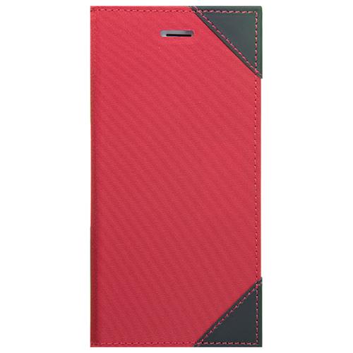 iPhone7/6s/6ケース 液晶割れ防止 強化ナイロン×レザーコンビ 左開き 右利き向き レッド カード収納 MS2-P16L2RD ミライセル