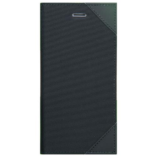 iPhone7/6s/6ケース 液晶割れ防止 強化ナイロン×レザーコンビ 左開き 右利き向き ブラック カード収納 MS2-P16L2BK ミライセル