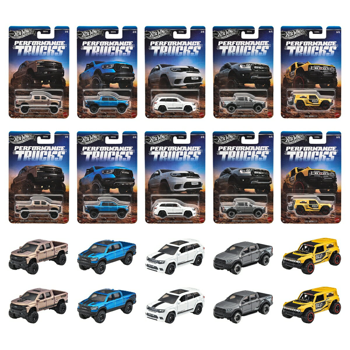 ホットウィール(Hot Wheels)　テーマオートモーティブ アソート - パフォーマンス トラック 乗り物おもちゃ ミニカー 10台入り BOX販売 3歳から マルチ GDG44-987T