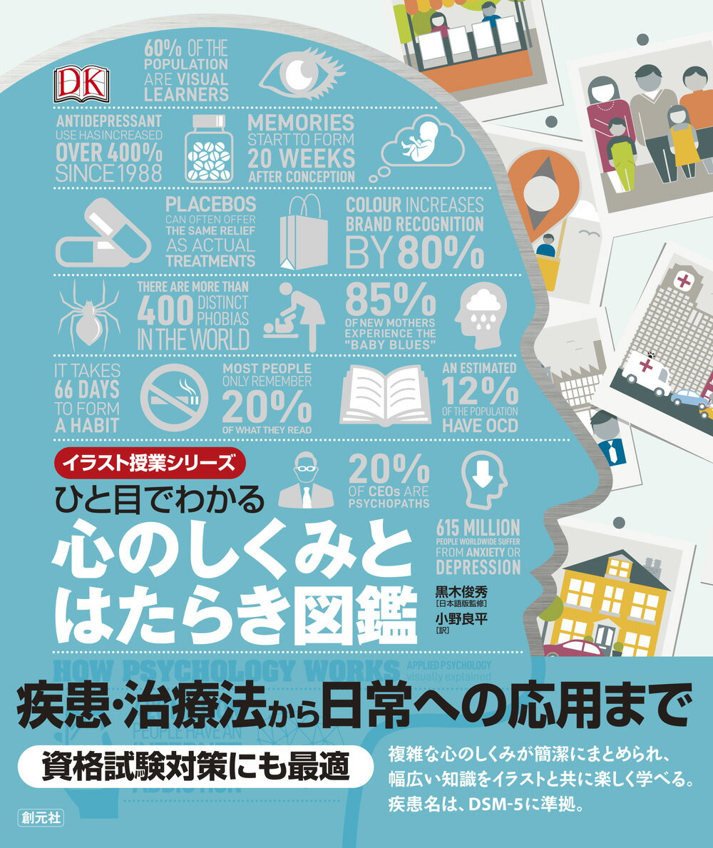 疾患の分類・診断を概観したあと、個々の疾患について、症状や診断の仕方、治療法など、押さえておくべきポイントをわかりやすく簡潔に解説しています。現在、治療の現場で用いられているさまざまな考え方や方法、技法が紹介されているので、治療の枠組みの違いがよくわかり、１人ひとりの疾患に合った治療法を探せます。臨床心理学だけでなく、恋愛関係など身近な人間関係をはじめ、学校、職場、地域社会、産業・文化に至るまで、心理学が応用されている領域を幅広く取り上げています。シンプルなイラストを用いて要点がうまく整理されているため、記憶に残りやすく、興味や関心が持続し、楽しみながら学習できます。１つのテーマが１ページか見開き（２ページ）にわかりやすくまとまっており、短時間で、必要な知識が網羅的に学べます。