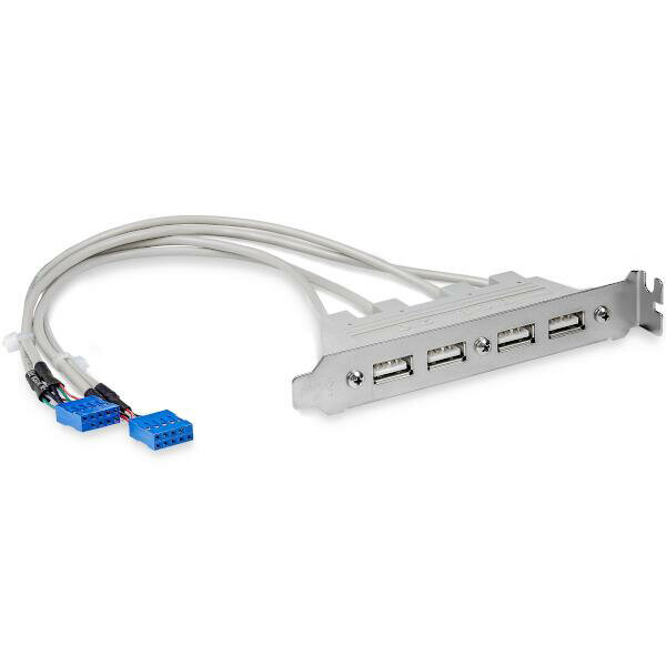 マザーボードピンヘッダー接続USB 4ポート増設変換アダプタケーブル 4x USB A - 2x IDC（10ピン）