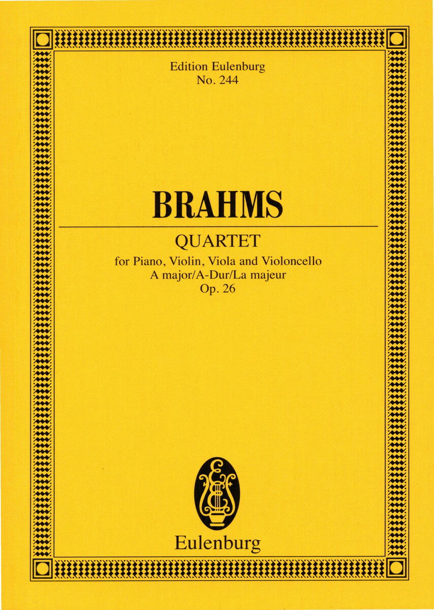 【輸入楽譜】ブラームス, Johannes: ピアノ四重奏曲 第2番 イ長調 Op.26