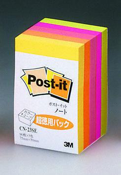 ポスト・イット　通常粘着　カラーキューブ　超徳用シリーズ　ハーフ　蛍光カラー　5色