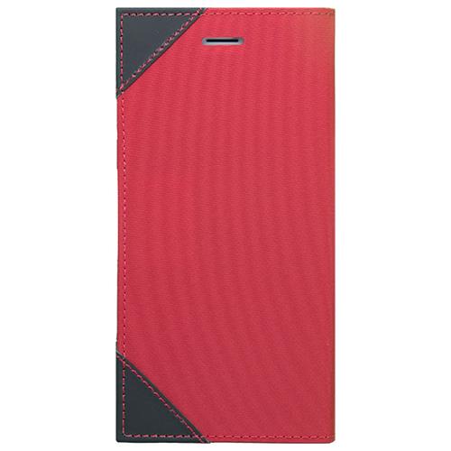 iPhone7/6s/6ケース 液晶割れ防止 強化ナイロン×レザーコンビ 右開き 左利き レッド カード収納 MS2-P16R2RD ミライセル