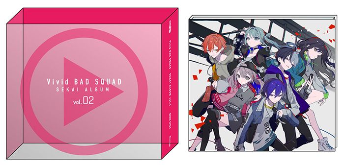 Vivid BAD SQUADのセカイver.の楽曲が収録されたSEKAI ALBUM vol.2がリリース！

スマホゲームプロジェクト「プロジェクトセカイ カラフルステージ！ feat. 初音ミク」よりSEKAI ALBUM vol.2がついにリリース！

第4弾はVivid BAD SQUAD！
Vivid BAD SQUADメンバーとバーチャル・シンガーたちが歌唱するセカイver.を12曲収録。

グッズ付生産限定盤には望月けいさん描き下ろしのジャケットイラストを使用したアクリルスタンド付。