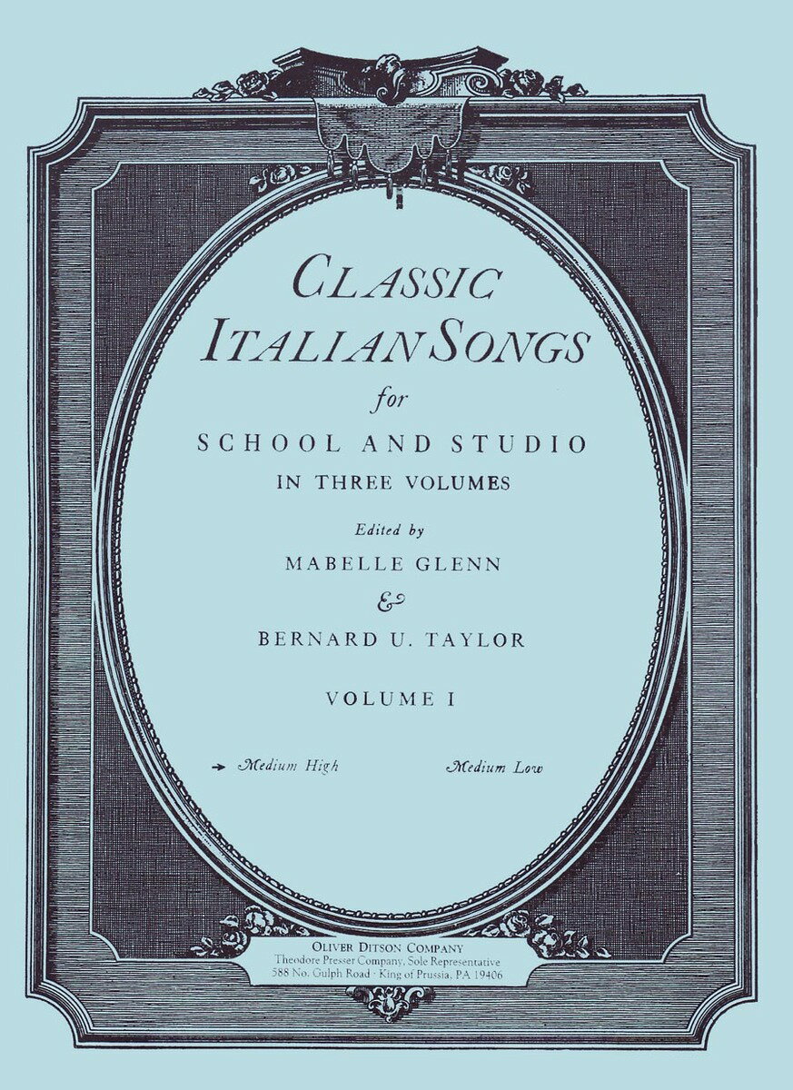 【輸入楽譜】CLASSIC ITALIAN SONGS VOL.1(MED HIGH)/GLENN/TAYLOR