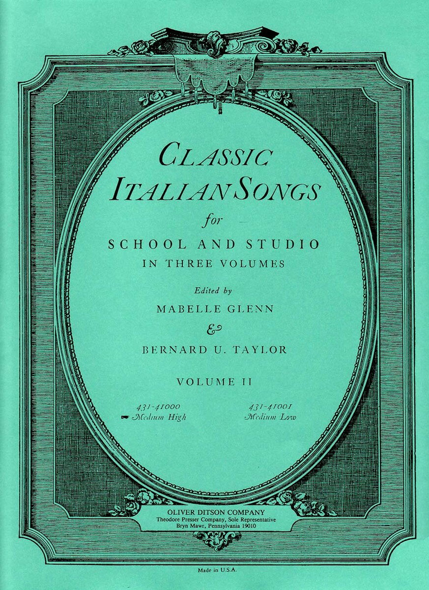 【輸入楽譜】CLASSIC ITALIAN SONGS VOL.2(MED HIGH)/GLENN/TAYLOR
