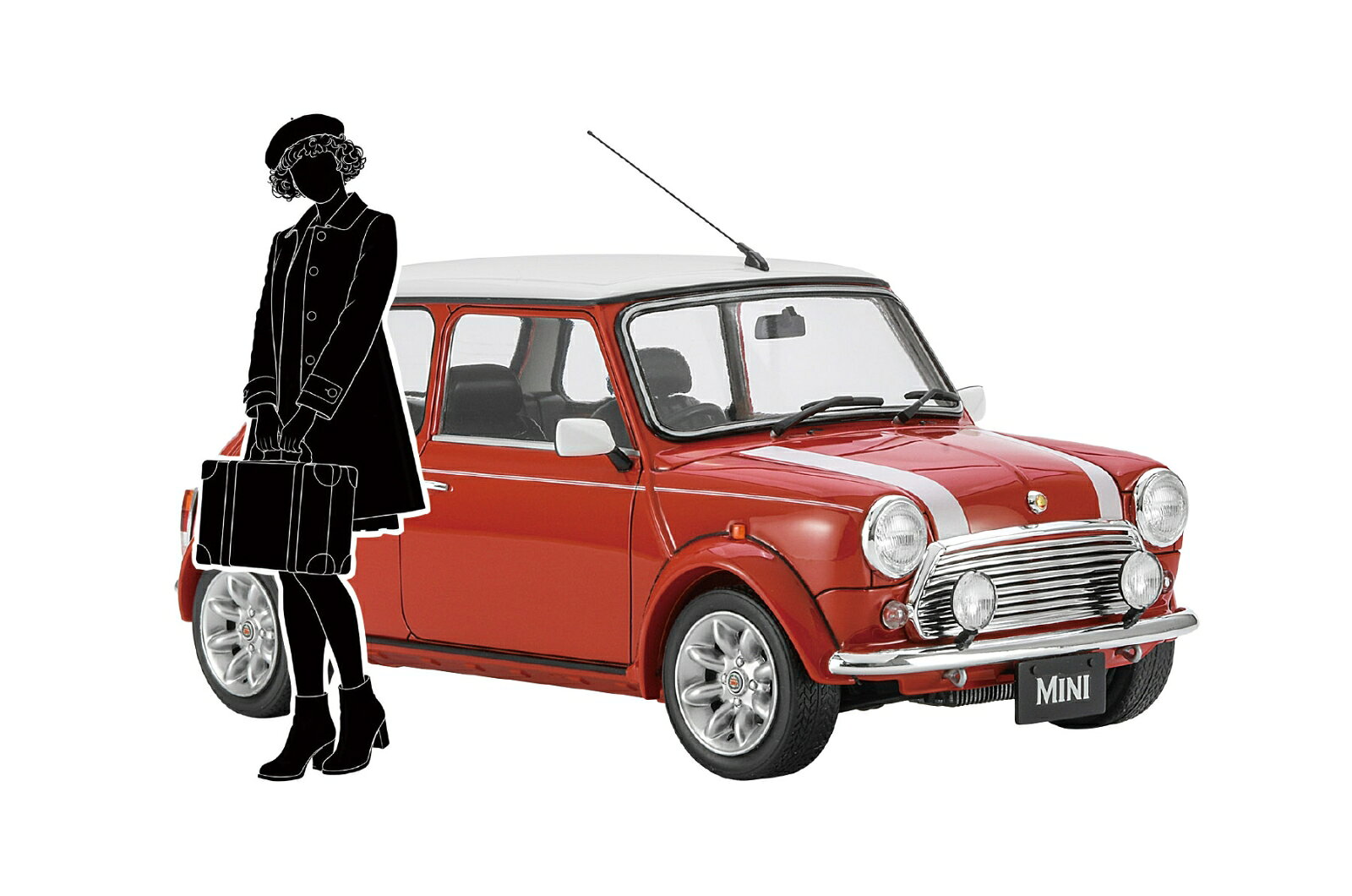 自慢の愛車でひとり旅♪

ミニ クーパー（40thアニバーサリーリミテッド）のプラモデルと3Dプリントフィギュアキットのセットです。

ミニ クーパーのボディパーツカラーはレッド。
女性フィギュアの原型はバーミリオン 氏が担当。

※フィギュアのシルエットはイメージです。

・ホビー系商品についての諸注意
メーカー都合により発売の大幅な延期が発生する可能性がございます。
予約商品についてはメーカーから順次入荷次第の発送となります。メーカー公表の発売日とは異なる場合がございますのでご了承ください。【対象年齢】：