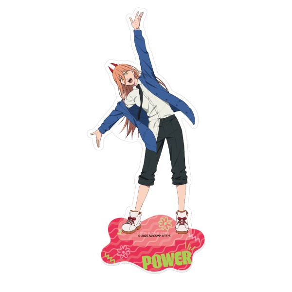 「じゃ〜ん」をテーマにした新規描き下ろしイラストを使用！お出掛け先などのシチュエーションの撮影にもぴったりなアクリルスタンドです！全7種類
&copy; 2025 MAPPA／チェンソーマンプロジェクト &copy;藤本タツキ／集英社