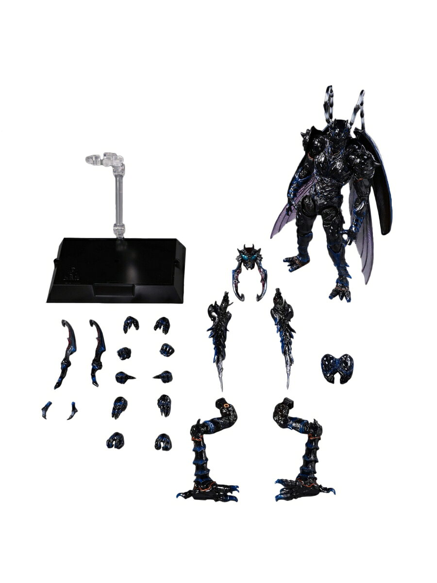 ウィンドトイズとハヴォックのコラボレーションによる、1/12スケールアクションフィギュアシリーズ「鞘翅紀元(エリトラ・エラ)」からカミキリムシをモチーフにした「鞘裔・天牛型(シースボーン・ロングホーンタイプ)」が登場。

昆虫の外骨格を思わせる黒い装甲に、ブルーを基調としたメタリックな彩色を施し、複雑なボディラインや翅、長い触角などを緻密に立体化しています。
通常形態は全高約17cm、解放形態は全高約19cm。
豊富な交換用ハンドとファングブレード、ディスプレイスタンドが付属し、特徴的な戦闘ポーズや飛行シーンを幅広く楽しめます。

スタンダード版、解放形態用の交換パーツを加えたデラックス版、通常形態と解放形態の2体を収録したセット版の3種類をラインナップします。

商品内容:

・通常形態 本体 ×1
・握り拳ハンド ×2
・リラックスハンド ×2
・開き手ハンド ×2
・手刀ハンド ×2
・サムズアップハンド ×2
・武器持ちハンド ×2
・交換用ロングバックシェル ×1
・ウイングセット ×1
・伸縮式ディスプレイスタンド ×1
・サポートスタンド ×1
・ショートアンテナ ×2
・ファングブレード ×2
・解放形態 交換用ヘッド ×1
・解放形態 交換用アーム ×2
・解放形態 交換用レッグ ×2

※セット内容以外は付属しません。
※輸入商品のため、パッケージにダメージがある可能性がございます。
予めご了承ください。
※掲載の画像は実際の商品とは異なる場合や商品仕様が変更になる場合があります。

・ホビー系商品についての諸注意
メーカー都合により発売の大幅な延期が発生する可能性がございます。
予約商品についてはメーカーから順次入荷次第の発送となります。メーカー公表の発売日とは異なる場合がございますのでご了承ください。【対象年齢】：【商品サイズ (cm)】(高さ）：19