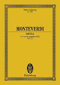 【輸入楽譜】モンテヴェルディ, Claudio: ミサ 第3巻 ト短調 Xvi 1: スタディ・スコア