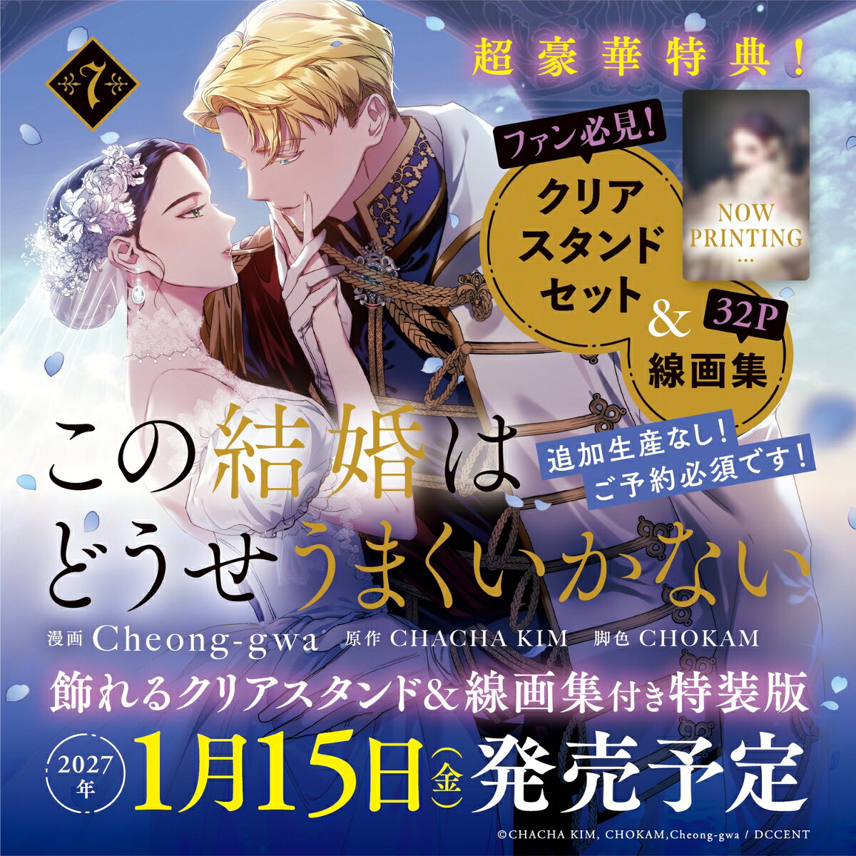 この結婚はどうせうまくいかない　7　飾れるクリアスタンド＆線画集付き特装版 表紙