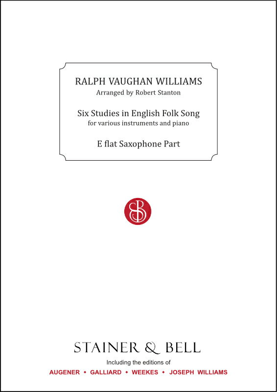 【輸入楽譜】ヴォーン=ウィリアムズ, Ralph: イギリス民謡による6つの練習曲: E-flat管サクソフォン