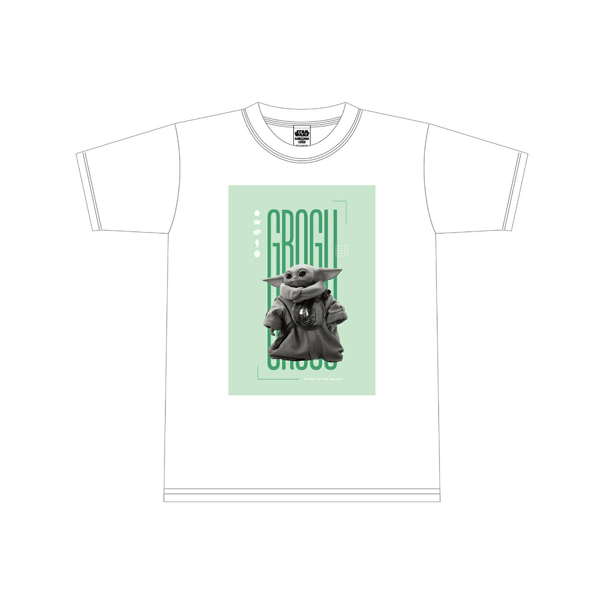 スター・ウォーズ　マンダロリアン・アンド・グローグー/Tシャツ（白）