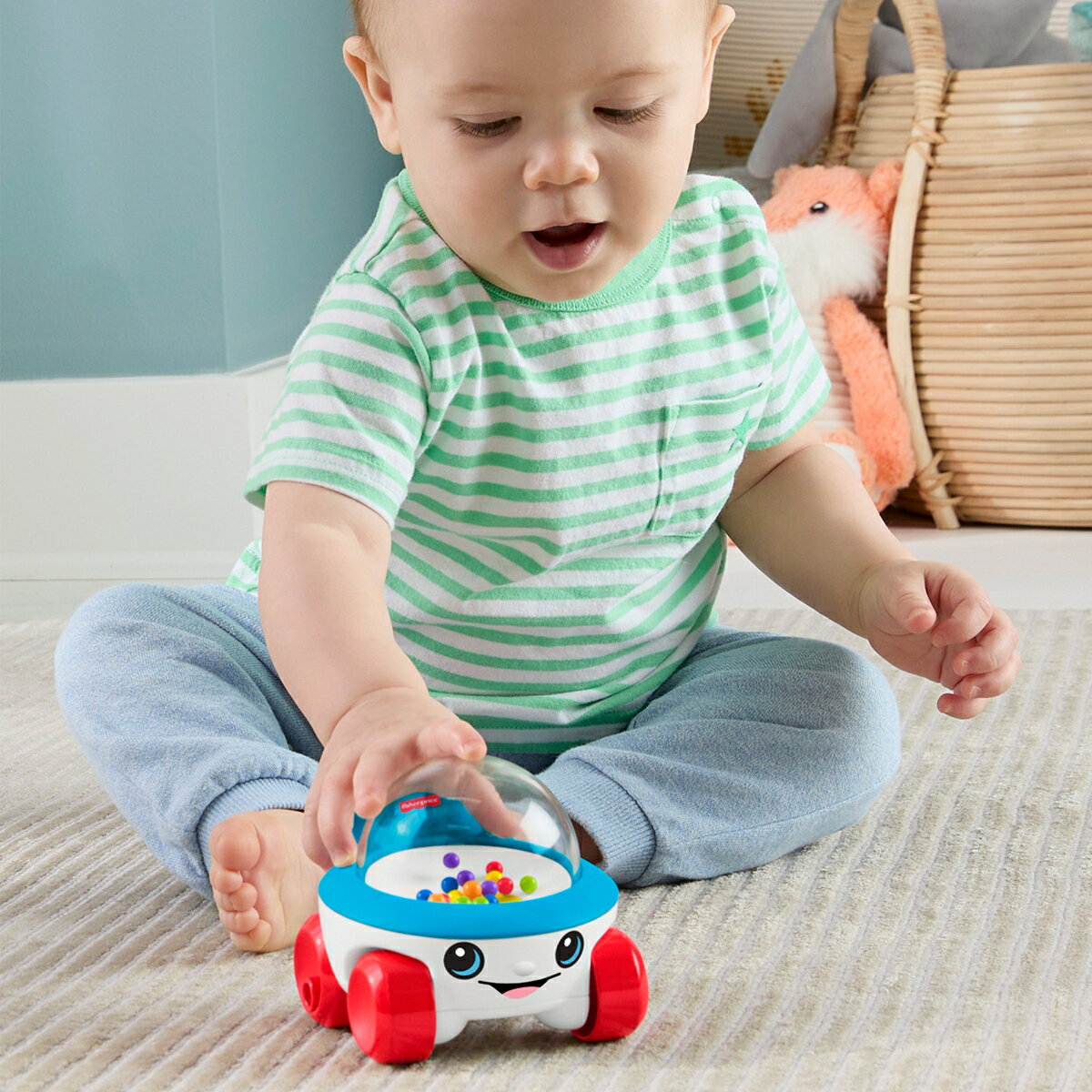 フィッシャープライス(fisher price)　ぽんぽんポッパービークル 赤ちゃん・幼児のおもちゃ 転がすおもちゃ 知育 アクティビティ玩具 6ヵ月から カラフル JKD57