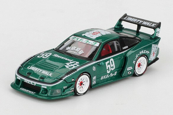 1/64スケールで新旧スポーツカーやレーシングカーを精密にモデル化しているMINI GTの新作として、LB-Super Silhouetteより「Nissan 180SX」が新金型で初登場！
今月開催予定の東京オートサロンで初公開となる実車を早くもモデル化した1台です。
180SXは同時期に発売されたS13型シルビアの北米モデルがベースとなり、逆輸入して国内向けに仕上げられた車種。
また昨年のFormula Drift Japanで活躍した#555、「Nissan シルビア(S15)」がLB-Super Silhouetteよりハロウィン仕様にて登場。
ドライバーはユキオ・ファウストです。

パッケージサイズ: 約 W100 x D45 x H35 (mm) 
素材:ダイキャスト

Prototype Sample-Approval Pending　版権元監修中、写真はサンプルのため実際の商品と異なる場合がございます。

※メーカー都合により大幅な発売延期や発売中止が発生する場合がございます。予めご了承ください。
※こちらの商品には「チェイスカー（限定色）」が封入されている場合がございます。商品はランダムにお届けするためカラーはお選びいただけません。
※本案内に記載のパッケージサイズや素材は予告なく変更される場合がございます。予めご了承ください。

・ホビー系商品についての諸注意
メーカー都合により発売の大幅な延期が発生する可能性がございます。
予約商品についてはメーカーから順次入荷次第の発送となります。メーカー公表の発売日とは異なる場合がございますのでご了承ください。【対象年齢】：