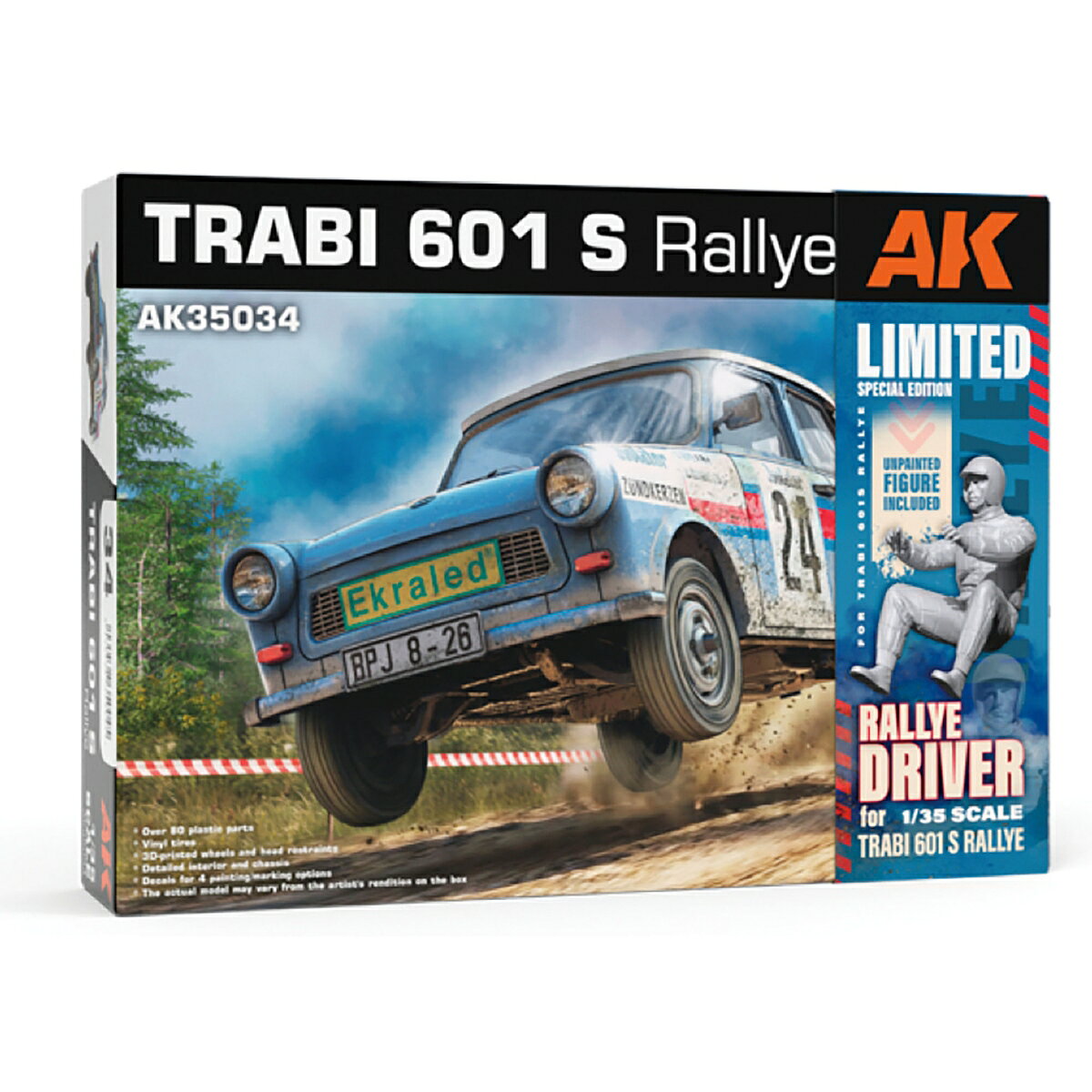 1/35 トラビ 601S ラリー仕様 ドライバーフィギュア付属特別仕様 【AK35034-A】 (プラモデル)