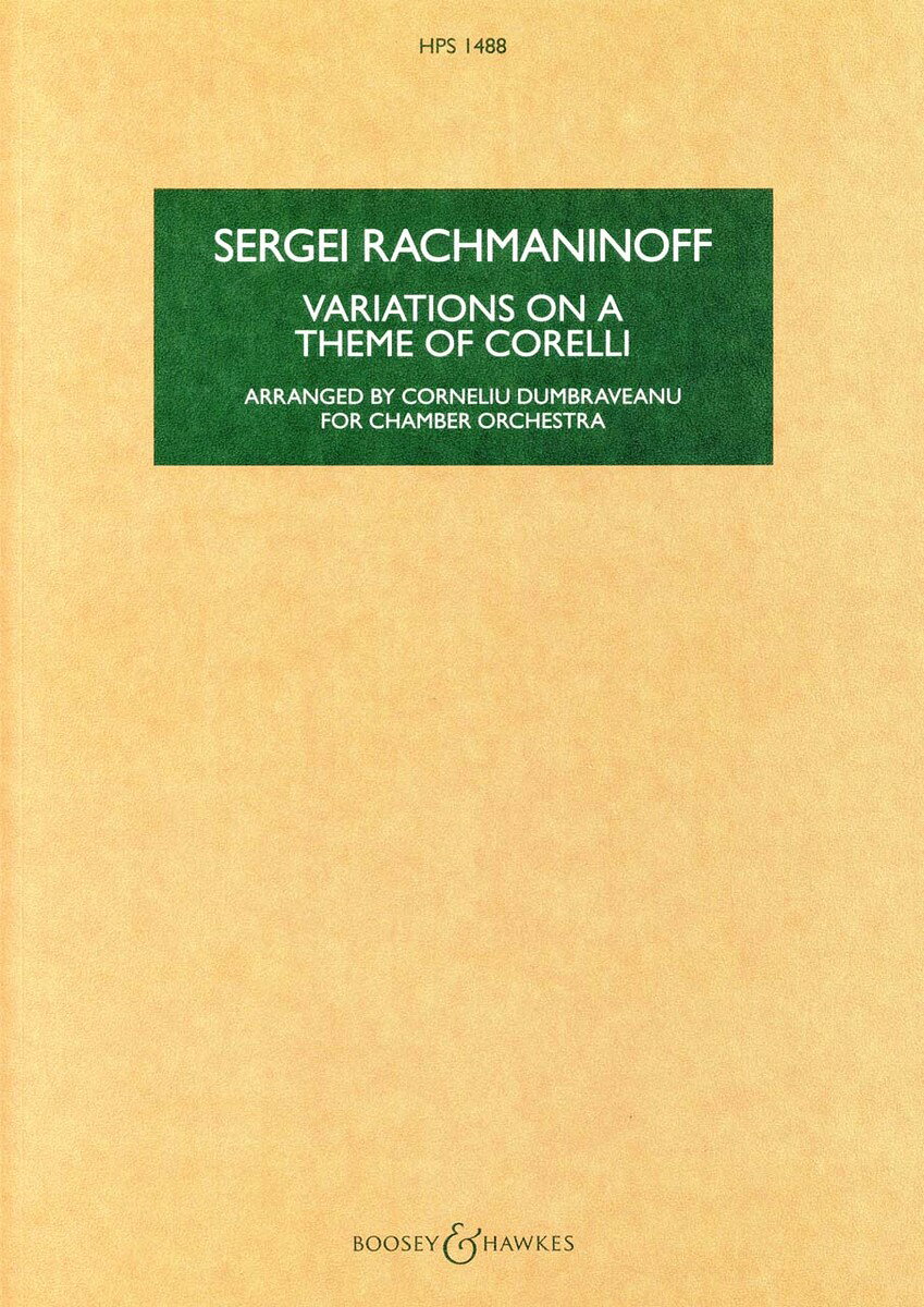 【輸入楽譜】ラフマニノフ, Sergei: コレッリの主題による変奏曲 Op.42/室内オーケストラ用編曲/Dumbraveanu編: スタディ・スコア