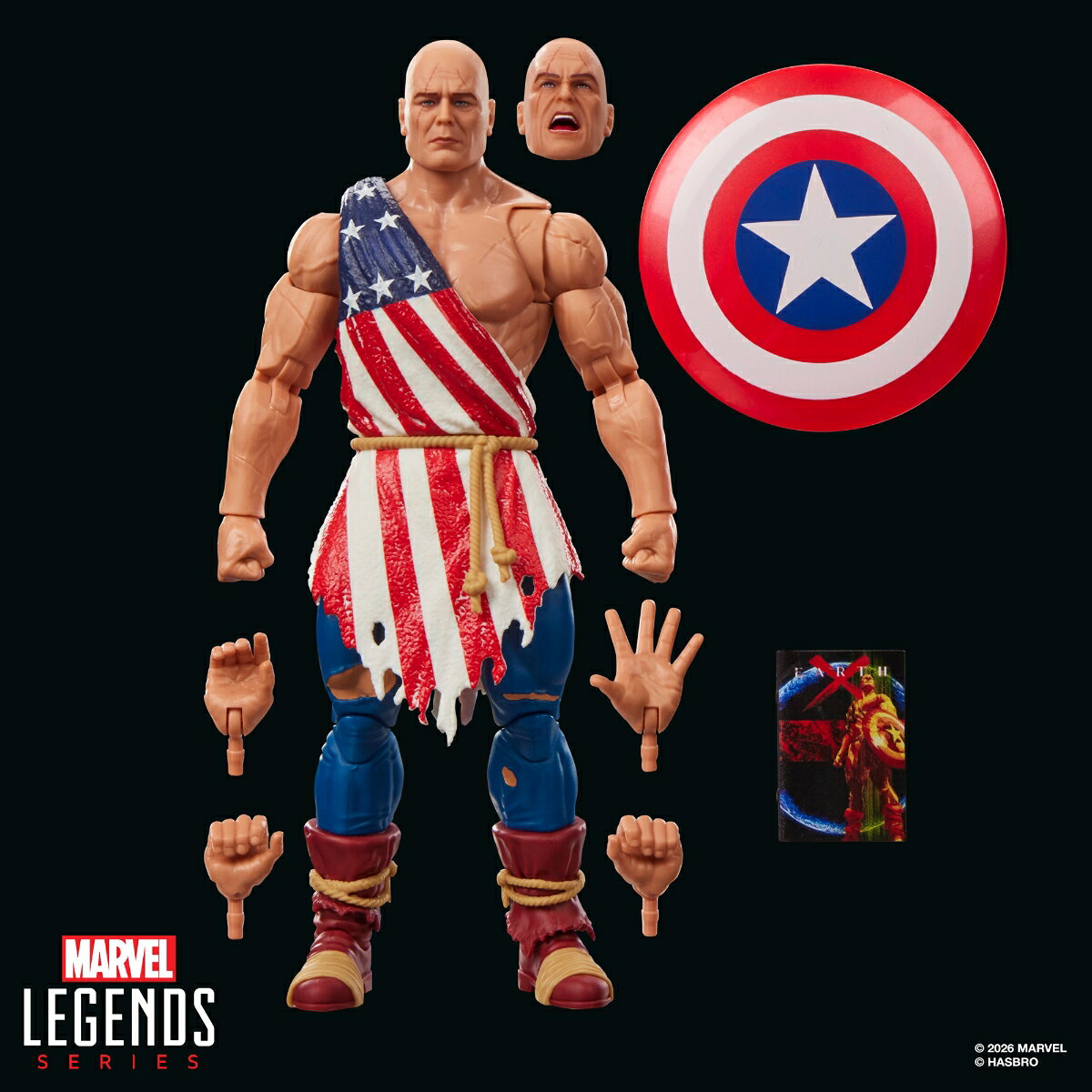 ハズブロ（Hasbro）MARVEL マーベルレジェンド・シリーズ キャプテン・アメリカ（アースX）コレクション用 15cm アベンジャーズ アクションフィギュア G2412 正規品