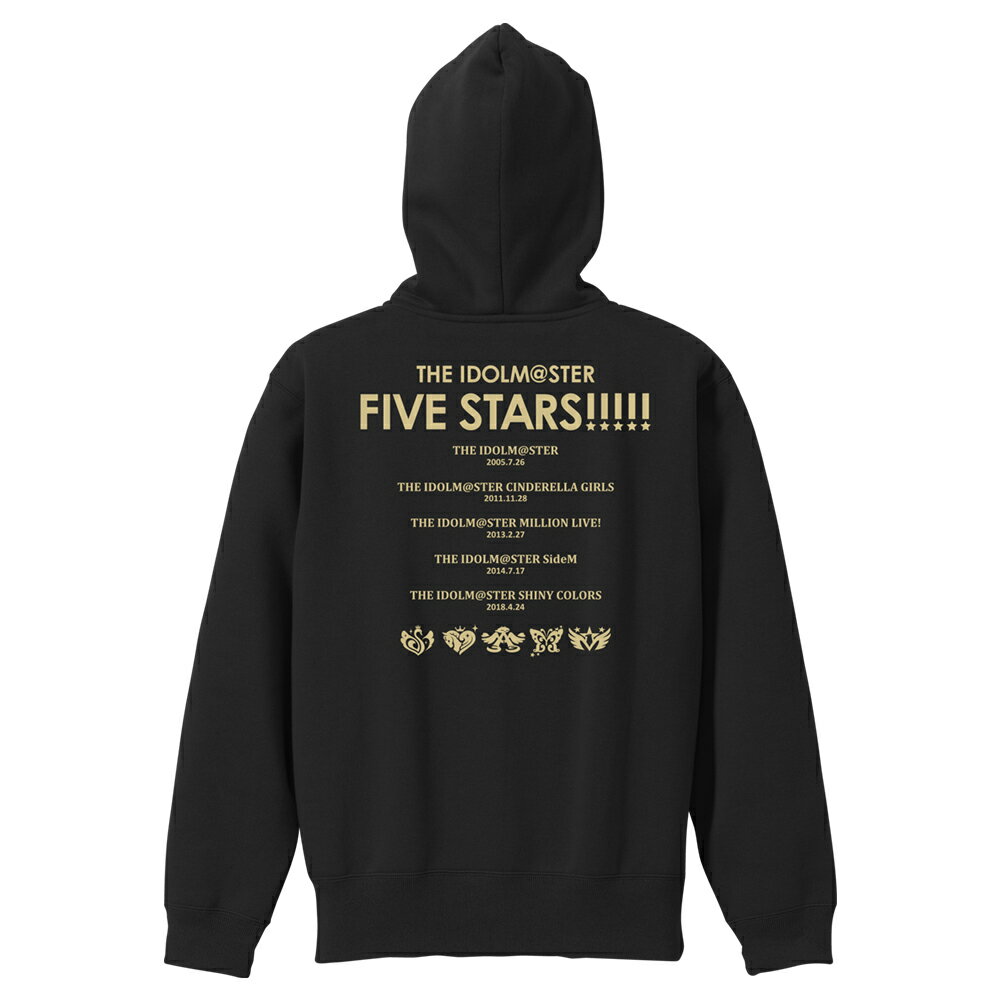 アイドルマスターシリーズ THE IDOLM@STER FIVE STARSジップパーカー/BLACK-XL