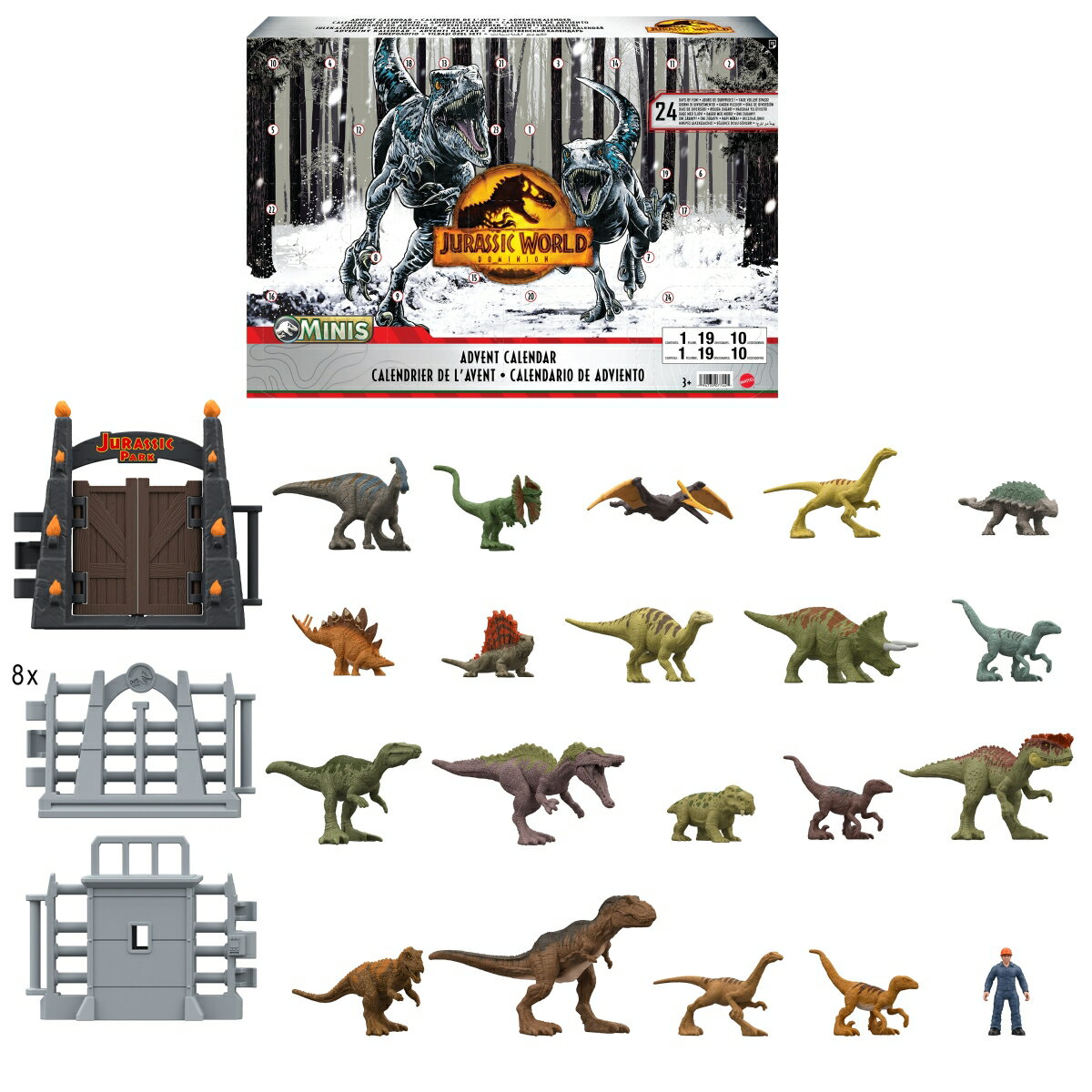 マテル ジュラシックワールド(JURASSIC WORLD)新たなる支配者 【オンライン限定】アドベントカレンダー【ミニフィギュアとパーツ30ケ入り】 【3才】 HHW24