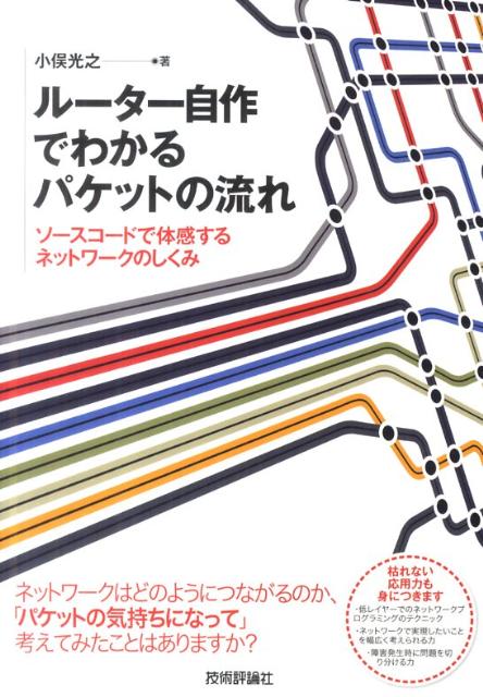 ソースコードで体感するネットワークのしくみ 小俣光之 技術評論社ルーター ジサク デ ワカル パケット ノ ナガレ コマタ,ミツユキ 発行年月：2011年08月 予約締切日：2011年07月08日 ページ数：191p サイズ：単行本 ISBN：9784774147451 小俣光之（コマタミツユキ） 日本シー・エー・ディー株式会社代表取締役社長。1989年新卒で入社後、プログラマとして仕事を続け、2005年11月から社長となるがプログラマも兼務している。以前はCADシステムやWEB、データベースなどのプログラミングもしていたが、最近はネットワーク関連の製品・特注品の開発を中心に仕事をしている（本データはこの書籍が刊行された当時に掲載されていたものです） 第1章　ネットワーク機器は何をしているのか（ルーターやブリッジは何をしているのか／ネットワークの基礎知識）／第2章　リンクレイヤープログラミングの基本（データリンク層を扱うサンプルプログラム／作成したプログラムを実行する）／第3章　パケットキャプチャを作ってみる（リンクレイヤーからのパケットを解析する／キャプチャのメイン処理ーサンプルソース1pcap．c　ほか）／第4章　ブリッジを作ろう（ブリッジ作りでEthernetパケットの扱いに慣れる／ブリッジのサンプルソースを見る　ほか）／第5章　ルーターを作ろう（ルーターの仕組みを知る／ARPと送信待ちデータ関連のソースを追加するーサンプルソース1base．h　ほか） 本 パソコン・システム開発 ネットワーク LAN 科学・技術 工学 電気工学