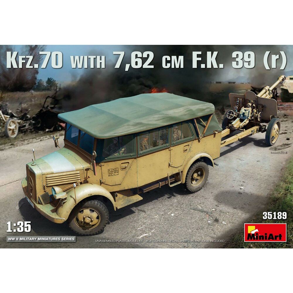 ミニアート 1/35 WW.II ドイツ軍 Kfz.70 砲兵トラクター & 7.62cm F.K.39(r) 野砲 【MA35189】 (プラモデル)