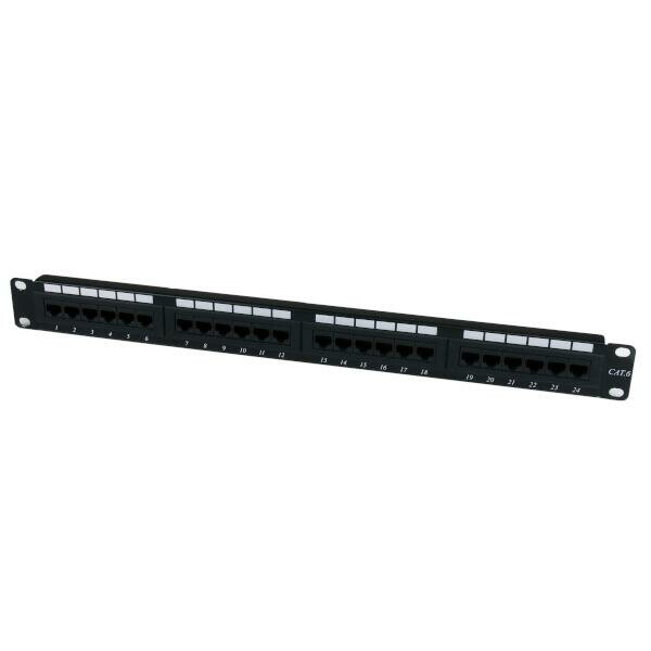 CAT6対応24ポートモジュラーパッチパネル 1U 110タイプ