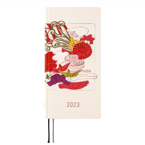 ほぼ日手帳 2023 weeks 東京国立博物館/対柳居画譜 菓子吹寄せ 4月始まり 週間手帳 レフト式のサムネイル