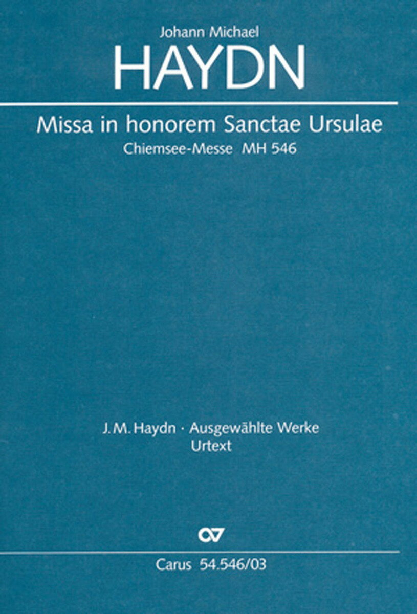 【輸入楽譜】ハイドン, Michael: Missa in Honorem Sanctae Ursulae MH540 (ラテン語)/キルヒャー編: ヴォーカルスコア