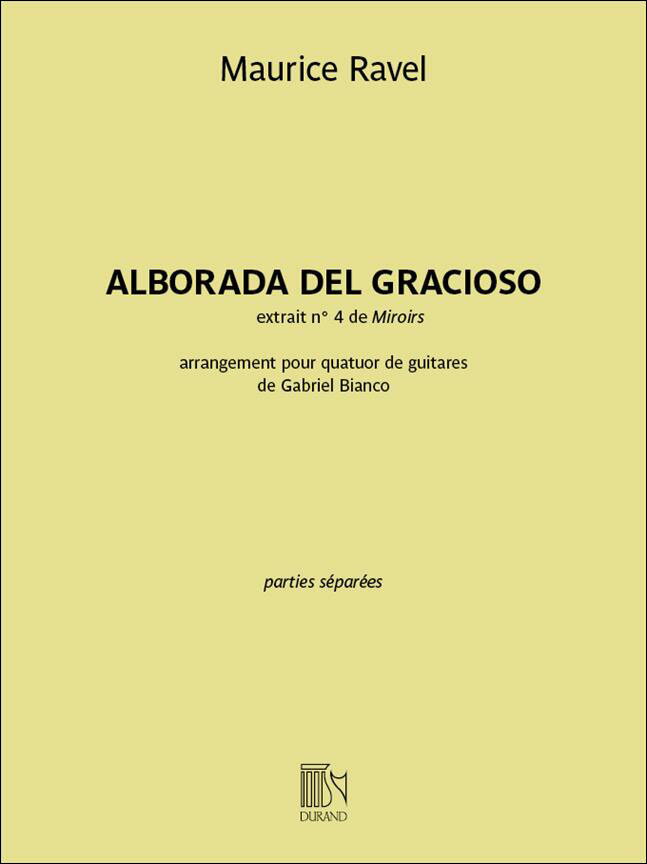 【輸入楽譜】ラヴェル, Maurice: 組曲「鏡」より 道化師の朝の鏡/ギター四重奏用編曲/Bianco編: パート譜セット