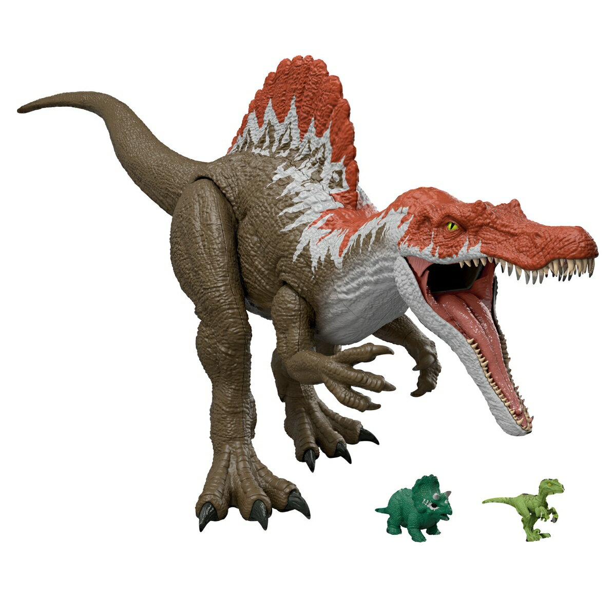 マテル ジュラシックワールド(JURASSIC WORLD)　スーパービッグ！スピノサウルス 子供向けフィギュア 恐竜 おもちゃ 全長:約92cm ミニフィギュア2体付き 4歳から ブラウン JKD77