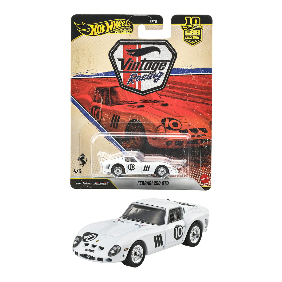 ホットウィール(Hot Wheels) カーカルチャー ヴィンテージレーシング フェラーリ 250 GTO ミニカー 1:64スケール 3歳から JKF25