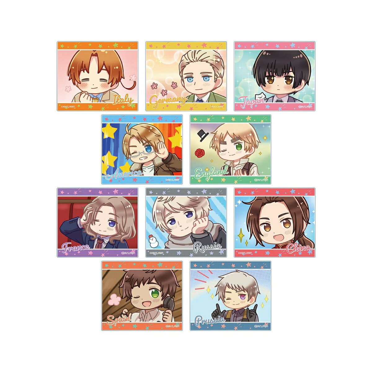 アニメ「ヘタリア World★Stars」トレーディング ゆるコマ アクリルカード(BOX＝10個入)
