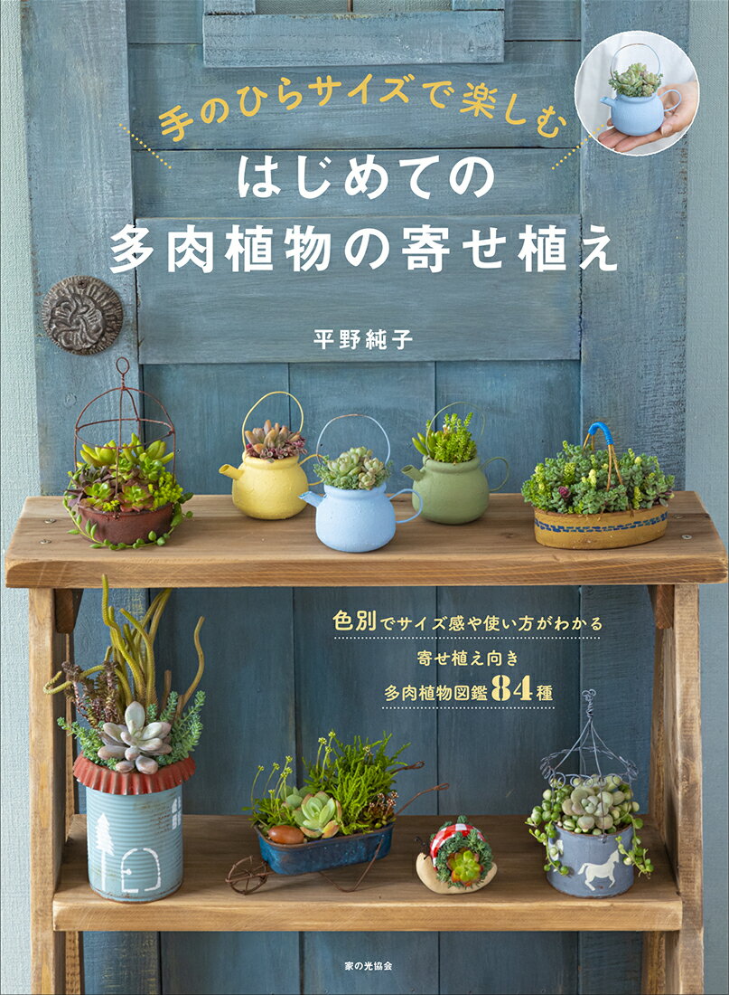 手のひらサイズで楽しむ 平野 純子 家の光協会ハジメテノタニクショクブツノヨセウエ ヒラノ ジュンコ 発行年月：2023年09月16日 予約締切日：2023年07月13日 ページ数：96p サイズ：単行本 ISBN：9784259567705 平野純子（ヒラノジュンコ） 神奈川県横浜市の河野自然園でDIY・ガーデンデザインや、造園会社でガーデン施工を担当した経験から、雑誌やワークショップ等でアイディア豊かな多肉植物の作品を発表している。2017年「国際バラとガーデニングショウ」ではフロントガーデン部門で最優秀賞を受賞（本データはこの書籍が刊行された当時に掲載されていたものです） 1　かわいい多肉植物の基本の育て方（基本の用具、置き場所と水やり／おすすめの用土　ほか）／2　すぐできる！多肉植物の手軽な寄せ植え（いろいろな器や鉢に／100円グッズを使って／空き缶をリメイクして）／3　季節感あふれる12か月の寄せ植え（1月　コーン缶を門松風の寄せ植えに／2月　バレンタインのブリキ缶入りハート　ほか）／4　寄せ植えやアレンジに使いたいカラー別多肉植物図鑑（赤〜オレンジ系に色づくグループ／紫〜ピンク系に色づくグループ　ほか）／5　多肉植物の育て方と管理のコツ（多肉植物の生育サイクル　春秋型／多肉植物の生育サイクル　夏型　ほか） 色別でサイズ感や使い方がわかる。寄せ植え向き多肉植物図鑑84種。 本 ビジネス・経済・就職 産業 農業・畜産業 美容・暮らし・健康・料理 住まい・インテリア インテリア 美容・暮らし・健康・料理 ガーデニング・フラワー 花 美容・暮らし・健康・料理 ガーデニング・フラワー 観葉植物・盆栽