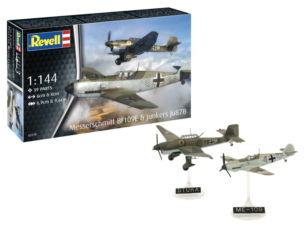 1/144 メッサーシュミット Bf109E & ユンカース Ju87B スツーカ 【03770】 (プラモデル)