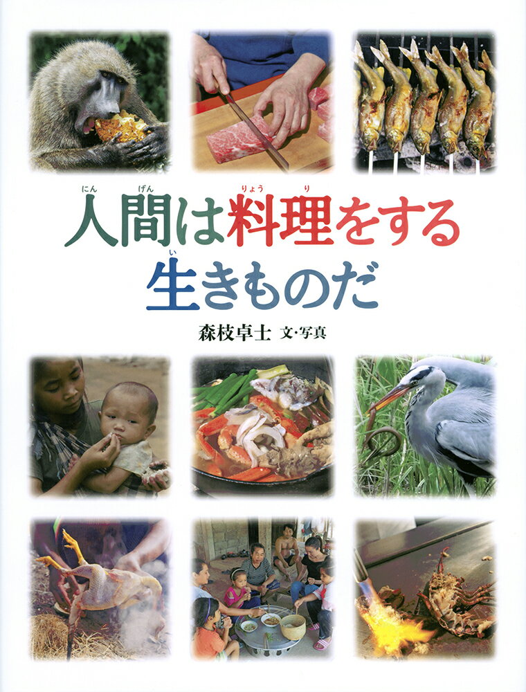 動物たちはすごい。たくましい歯をもつライオン、いくつもの胃をもつウシ、毒のある葉を食べられるコアラ。人間は？どれも、人間にはまねできません。でも人間は、料理をします。料理をして、そのままでは食べられないものも、食べられるようにするのです。