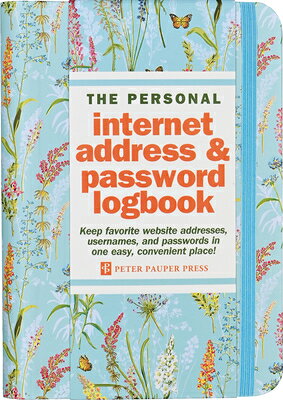 Blooms & Butterflies Internet Address & Password Logbook (Removable Cover Band for Security) BLOOMS & BUTTERFLIES INTERNET [ Peter Pauper Press Inc ]
