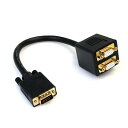 VGAスプリッタ分配ケーブル 30cm 1x VGA(オス) - 2x VGA(メス)