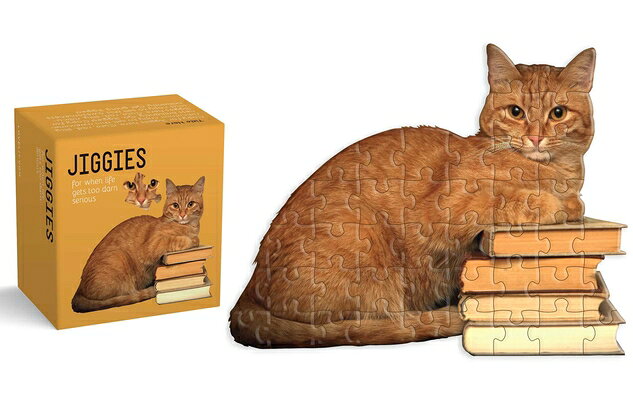 Cat Reader Jiggie Puzzle 81 Piece: Die-Cut 81-Piece Jigsaw CAT READER JIGGIE PUZZLE 81 PI （Jiggie） 