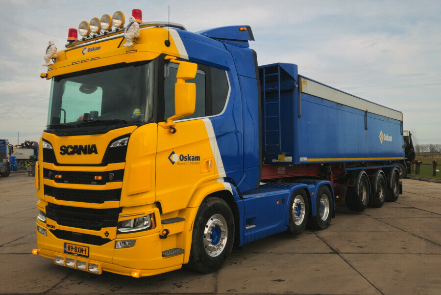 WSI MODELS 1/50 Oskam SCANIA R NORMAL CR20N 6X2 TWIN STEER TIPPER TRAILER - 3 AXLE 【01-4993】 (ミニカー)