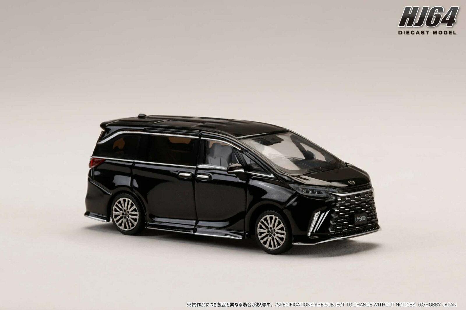 ダイキャストチーム 1/64 LEXUS LM カスタムバージョン 4シーター 500h (RHD)グラファイトブラック ガラスフレーク / ホワイトインテリア 【HJ644076ABK】 (ミニカー)