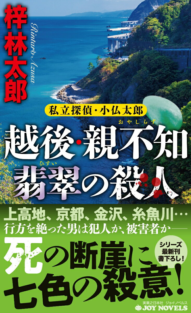 山小屋の男の失踪の裏に十九年前の殺人事件が！？長野松本署からの調査依頼が小仏探偵事務所に持ち込まれた。上高地の山小屋の管理人・徳久が、宿泊予定の登山者の上野を探しに、外を見に行ったまま戻ってこないという。上野は偽名を使っており、二人の間に事件が起きた可能性もある。徳久の過去が関係していると考えた小仏は、彼の出身地である新潟県糸魚川市親不知へ。その後、彼の足跡をたどり、京都、東京、金沢と調査行を続けるが、親不知で起きた未解決事件が浮かび上がり…。