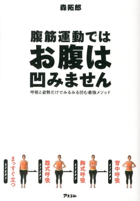 まっすぐ立つ、腹式呼吸、胸式呼吸、背中呼吸。リラックスして続けているうちに、いつの間にかお腹が凹んでいる！たった４ステップだけで行う「森メソッド」。話題のトレーナーが教える女にも男にも効く「腹の凹ませ術」。